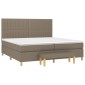 vidaXL Κρεβάτι Boxspring με Στρώμα Taupe 200x200 εκ. Υφασμάτινο
