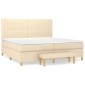 vidaXL Κρεβάτι Boxspring με Στρώμα Κρεμ 200x200 εκ. Υφασμάτινο
