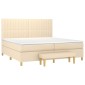 vidaXL Κρεβάτι Boxspring με Στρώμα Κρεμ 200x200 εκ. Υφασμάτινο