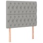 vidaXL Κρεβάτι Boxspring με Στρώμα Ανοιχτό Γκρι 90x190 εκ. Υφασμάτινο