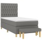 vidaXL Κρεβάτι Boxspring με Στρώμα Σκούρο Γκρι 90x200 εκ. Υφασμάτινο
