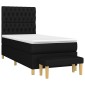 vidaXL Κρεβάτι Boxspring με Στρώμα Μαύρο 90x200 εκ. Υφασμάτινο