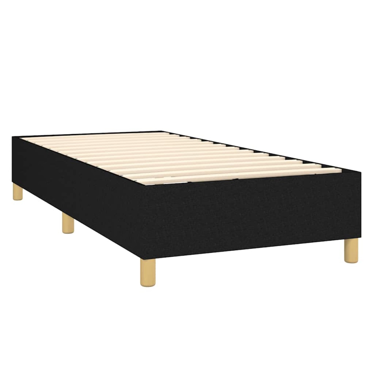 vidaXL Κρεβάτι Boxspring με Στρώμα Μαύρο 90x200 εκ. Υφασμάτινο