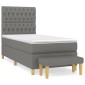 vidaXL Κρεβάτι Boxspring με Στρώμα Σκούρο Γκρι 100x200 εκ. Υφασμάτινο