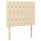 vidaXL Κρεβάτι Boxspring με Στρώμα Κρεμ 100 x 200 εκ. Υφασμάτινο