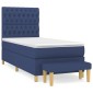 vidaXL Κρεβάτι Boxspring με Στρώμα Μπλε 100 x 200 εκ. Υφασμάτινο
