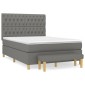 vidaXL Κρεβάτι Boxspring με Στρώμα Σκούρο Γκρι 140x200 εκ Υφασμάτινο