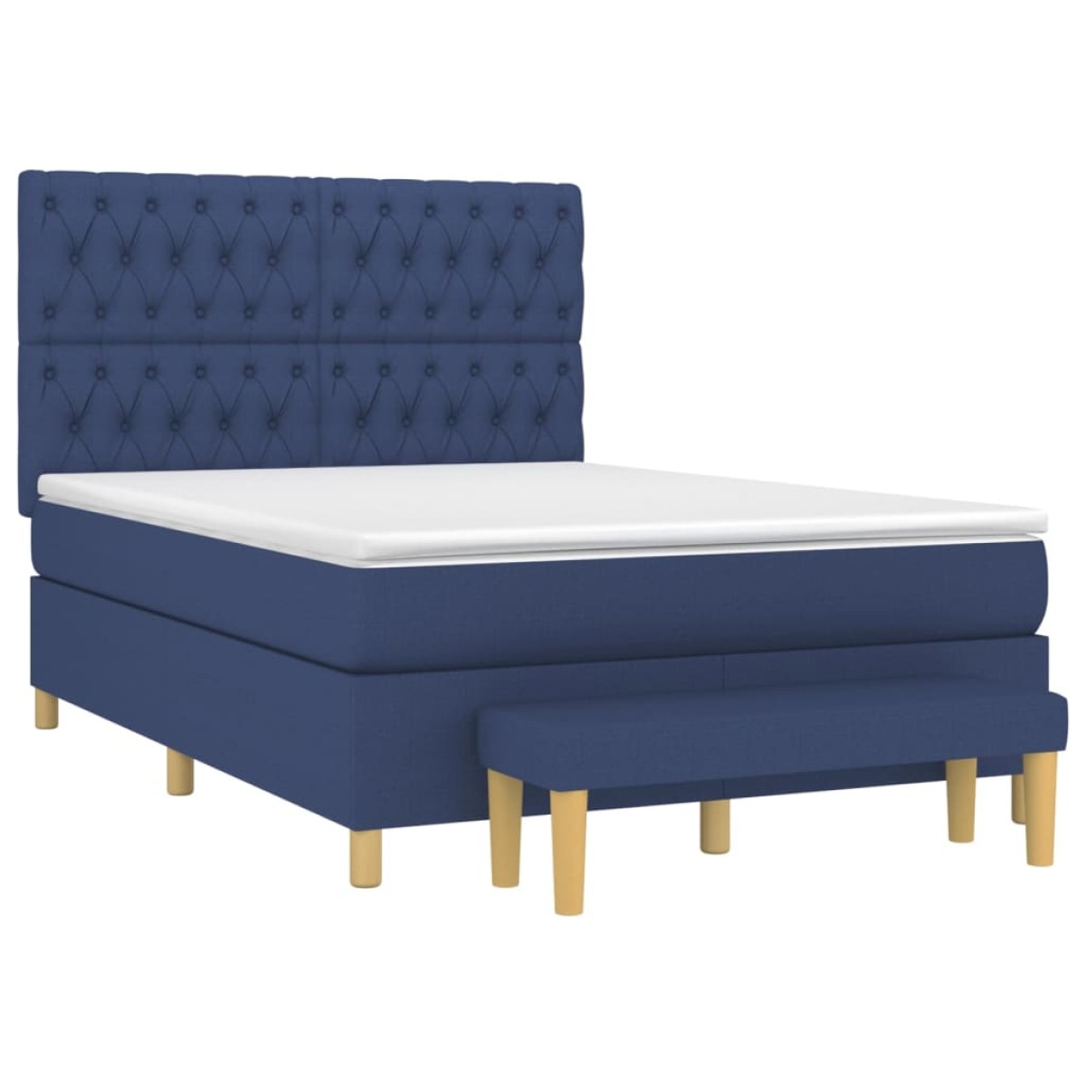 vidaXL Κρεβάτι Boxspring με Στρώμα Μπλε 140x200 εκ. Υφασμάτινο