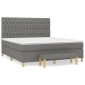 vidaXL Κρεβάτι Boxspring με Στρώμα Σκούρο Γκρι 180x200 εκ Υφασμάτιν