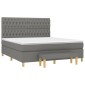 vidaXL Κρεβάτι Boxspring με Στρώμα Σκούρο Γκρι 180x200 εκ Υφασμάτιν