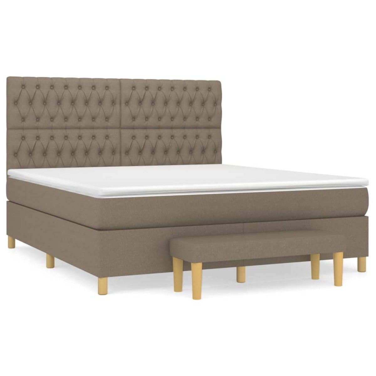 vidaXL Κρεβάτι Boxspring με Στρώμα Taupe 180x200 εκ. Υφασμάτινο