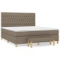 vidaXL Κρεβάτι Boxspring με Στρώμα Taupe 180x200 εκ. Υφασμάτινο