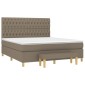 vidaXL Κρεβάτι Boxspring με Στρώμα Taupe 180x200 εκ. Υφασμάτινο