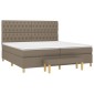 vidaXL Κρεβάτι Boxspring με Στρώμα Taupe 200x200 εκ. Υφασμάτινο
