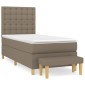 vidaXL Κρεβάτι Boxspring με Στρώμα Taupe 80x200 εκ. Υφασμάτινο