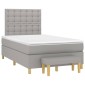 vidaXL Κρεβάτι Boxspring με Στρώμα Ανοιχτό Γκρι 120x200 εκ. Υφασμάτινο