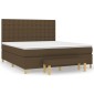 vidaXL Κρεβάτι Boxspring με Στρώμα Σκούρο Καφέ 160x200 εκ Υφασμάτινο