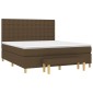 vidaXL Κρεβάτι Boxspring με Στρώμα Σκούρο Καφέ 160x200 εκ Υφασμάτινο