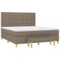 vidaXL Κρεβάτι Boxspring με Στρώμα Taupe 160x200 εκ. Υφασμάτινο