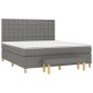vidaXL Κρεβάτι Boxspring με Στρώμα Σκούρο Γκρι 180x200 εκ Υφασμάτιν