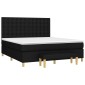 vidaXL Κρεβάτι Boxspring με Στρώμα Μαύρο 180x200 εκ. Υφασμάτινο