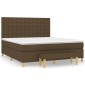 vidaXL Κρεβάτι Boxspring με Στρώμα Σκούρο Καφέ 180x200 εκ Υφασμάτινο