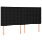 vidaXL Κρεβάτι Boxspring με Στρώμα Μαύρο 200x200 εκ. Υφασμάτινο