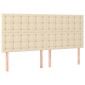 vidaXL Κρεβάτι Boxspring με Στρώμα Κρεμ 200x200 εκ. Υφασμάτινο