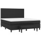 vidaXL Κρεβάτι Boxspring με Στρώμα Μαύρο 180x200εκ.από Συνθετικό Δέρμα