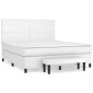 vidaXL Κρεβάτι Boxspring με Στρώμα Λευκό 180x200 εκ. Συνθετικό Δέρμα