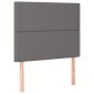 vidaXL Κρεβάτι Boxspring με Στρώμα Γκρι 120x200εκ. από Συνθετικό Δέρμα