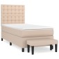 vidaXL Κρεβάτι Boxspring με Στρώμα Καπουτσίνο 80x200 εκ. Συνθ. Δέρμα