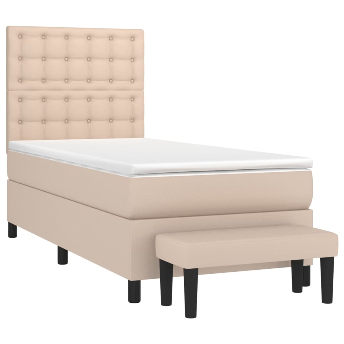 vidaXL Κρεβάτι Boxspring με Στρώμα Καπουτσίνο 80x200 εκ. Συνθ. Δέρμα
