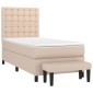 vidaXL Κρεβάτι Boxspring με Στρώμα Καπουτσίνο 90x200εκ.από Συνθ. Δέρμα