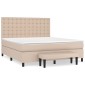 vidaXL Κρεβάτι Boxspring με Στρώμα Καπουτσίνο 160x200εκ.από Συνθ.Δέρμα