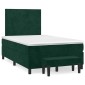 vidaXL Κρεβάτι Boxspring με Στρώμα Σκούρο Πράσινο 120x200εκ. Βελούδινο