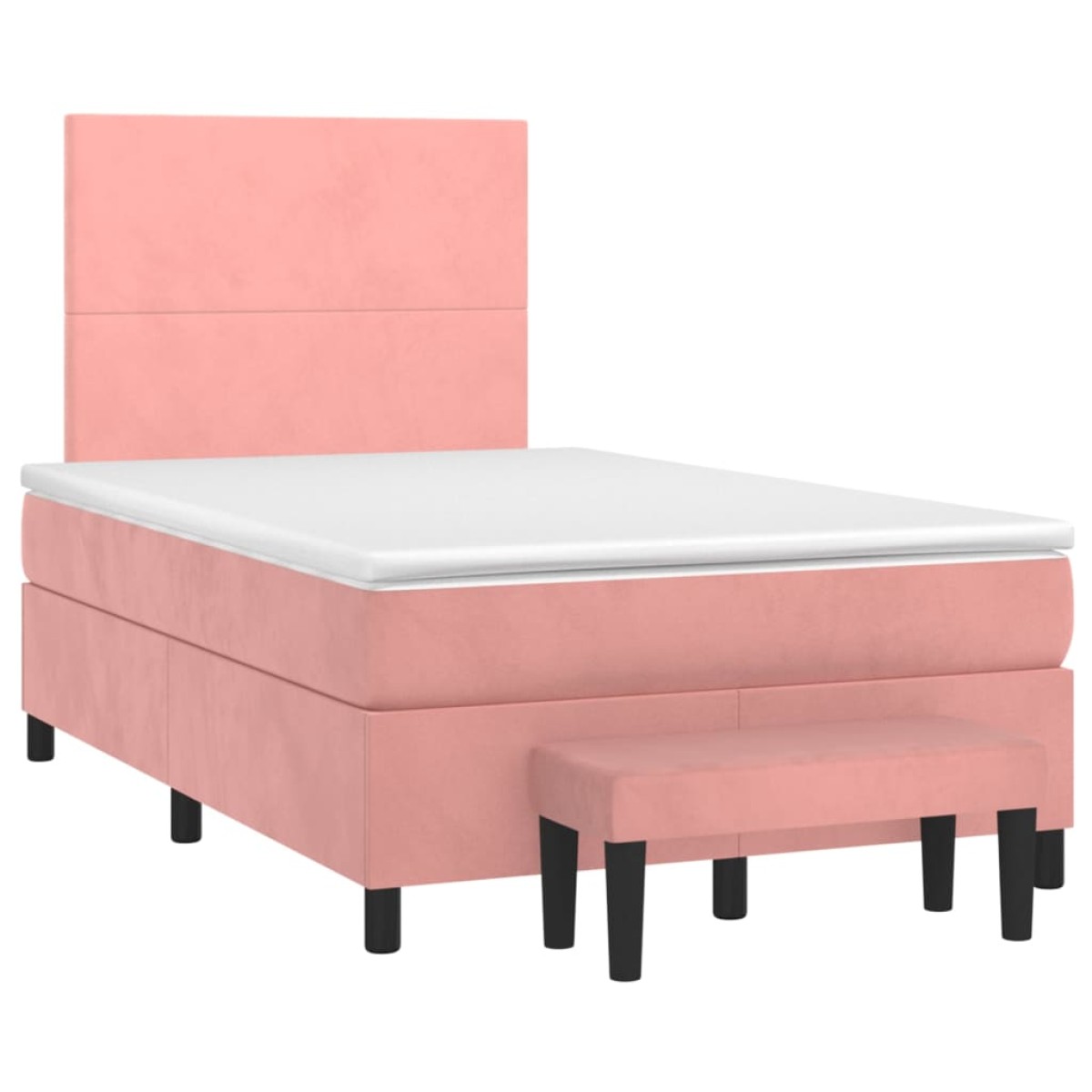 vidaXL Κρεβάτι Boxspring με Στρώμα Ροζ 120x200 εκ. Βελούδινο
