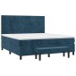 vidaXL Κρεβάτι Boxspring με Στρώμα Σκούρο Μπλε 160x200 εκ. Βελούδινο