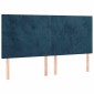 vidaXL Κρεβάτι Boxspring με Στρώμα Σκούρο Μπλε 160x200 εκ. Βελούδινο