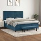 vidaXL Κρεβάτι Boxspring με Στρώμα Σκούρο Μπλε 160x200 εκ. Βελούδινο