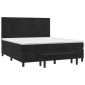vidaXL Κρεβάτι Boxspring με Στρώμα Μαύρο 180x200 εκ. Βελούδινο