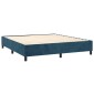 vidaXL Κρεβάτι Boxspring με Στρώμα Σκούρο Μπλε 200x200 εκ. Βελούδινο