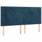 vidaXL Κρεβάτι Boxspring με Στρώμα Σκούρο Μπλε 200x200 εκ. Βελούδινο