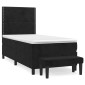 vidaXL Κρεβάτι Boxspring με Στρώμα Μαύρο 90x200 εκ. Βελούδινο