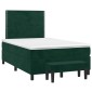 vidaXL Κρεβάτι Boxspring με Στρώμα Σκούρο Πράσινο 100x200εκ. Βελούδινο