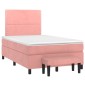 vidaXL Κρεβάτι Boxspring με Στρώμα Ροζ 120x200 εκ. Βελούδινο