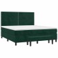 vidaXL Κρεβάτι Boxspring με Στρώμα Σκούρο Πράσινο 180x200εκ. Βελούδινο