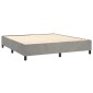 vidaXL Κρεβάτι Boxspring με Στρώμα Ανοιχτό Γκρι 200x200 εκ. Βελούδινο