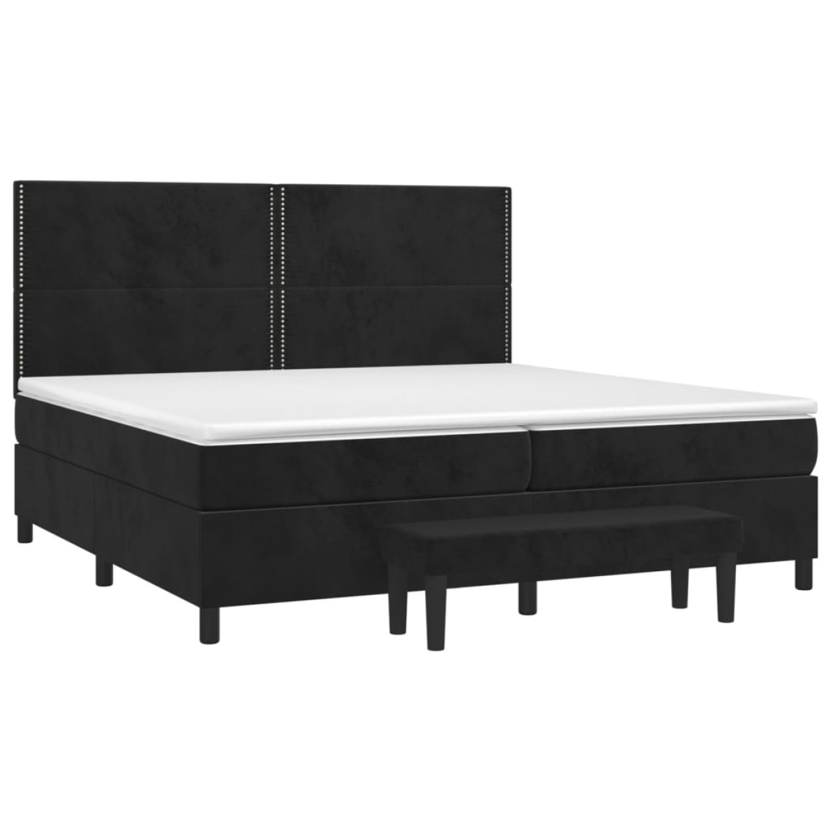 vidaXL Κρεβάτι Boxspring με Στρώμα Μαύρο 200x200 εκ. Βελούδινο
