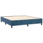 vidaXL Κρεβάτι Boxspring με Στρώμα Σκούρο Μπλε 200x200 εκ. Βελούδινο